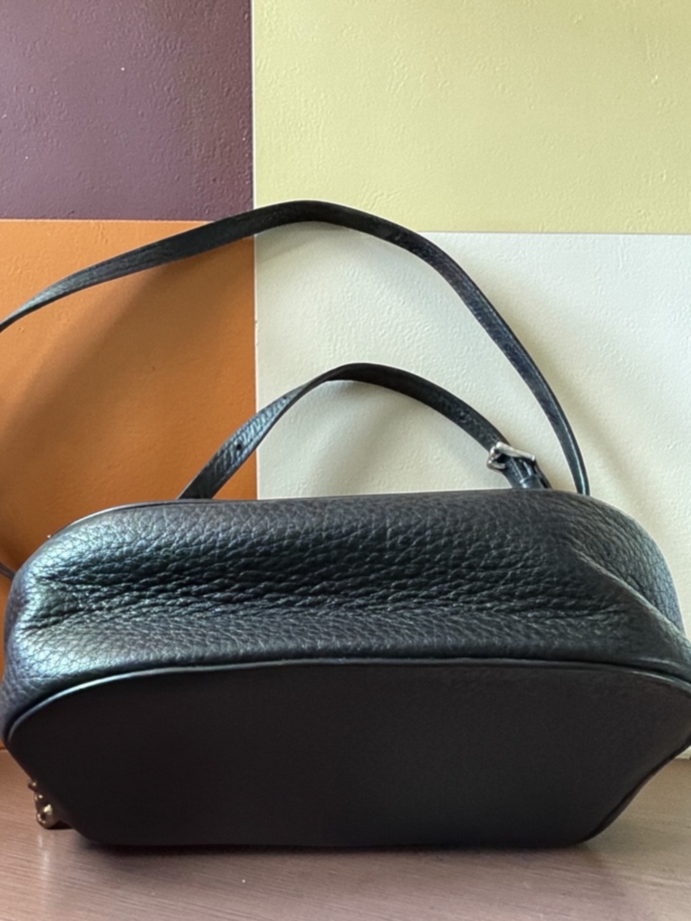 Michael Kors Mott Black Pebbled Leather Saddle Crossbody - Picture 9 of 14